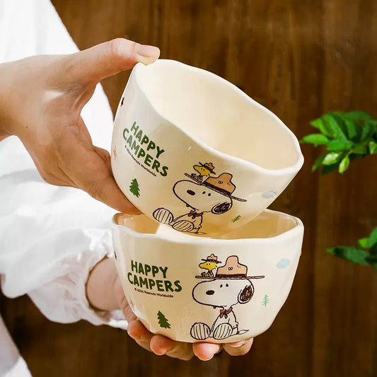 Snoopy camping Bowl and spoon