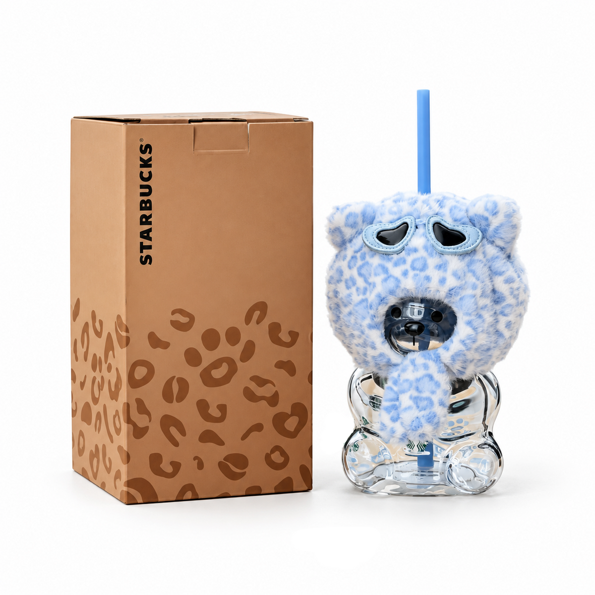 Starbucks Leopard Print Coffee Straw Mug - Leopard Blue - 600 ml