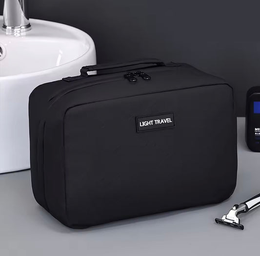 Men's Double Open Storage Bag Portable Zipper Closure And Toiletries
