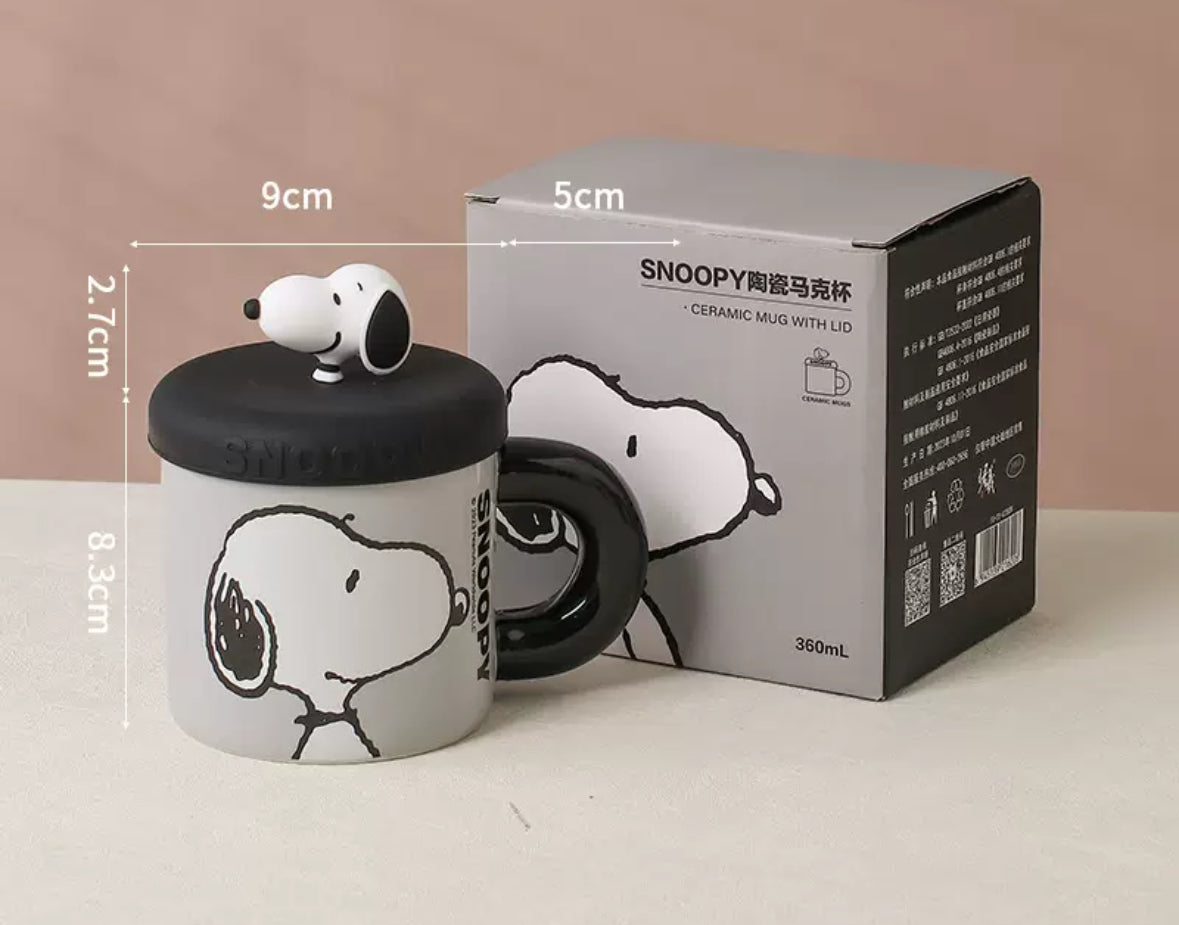 Bundle - 4X Snoopy mug with lid