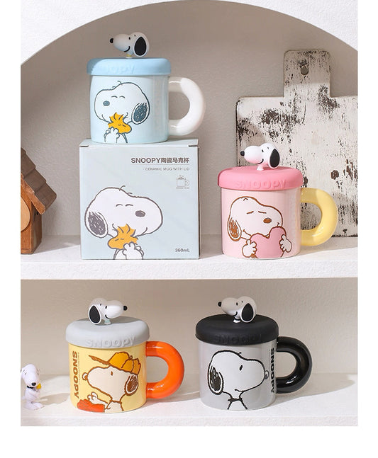 Snoopy mug with lid