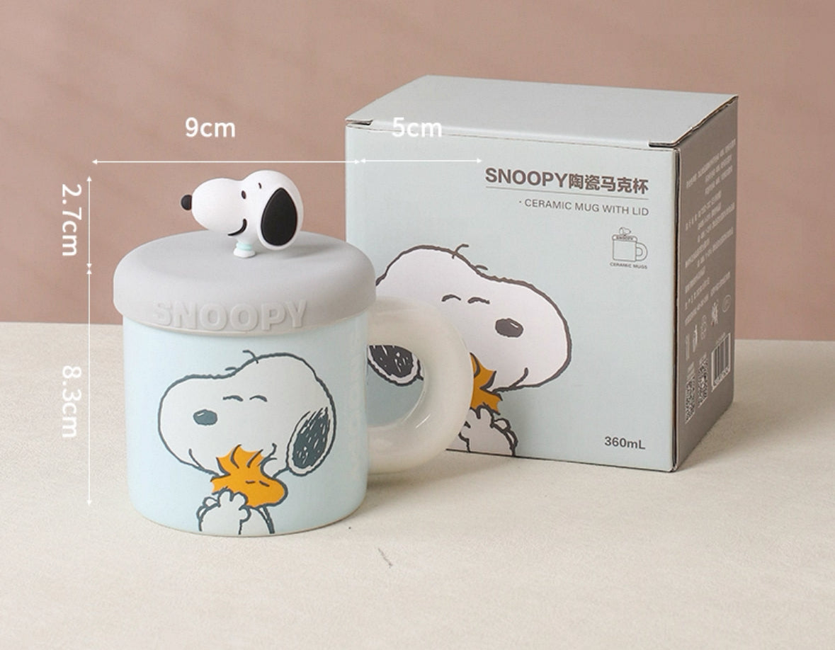 Bundle - 4X Snoopy mug with lid