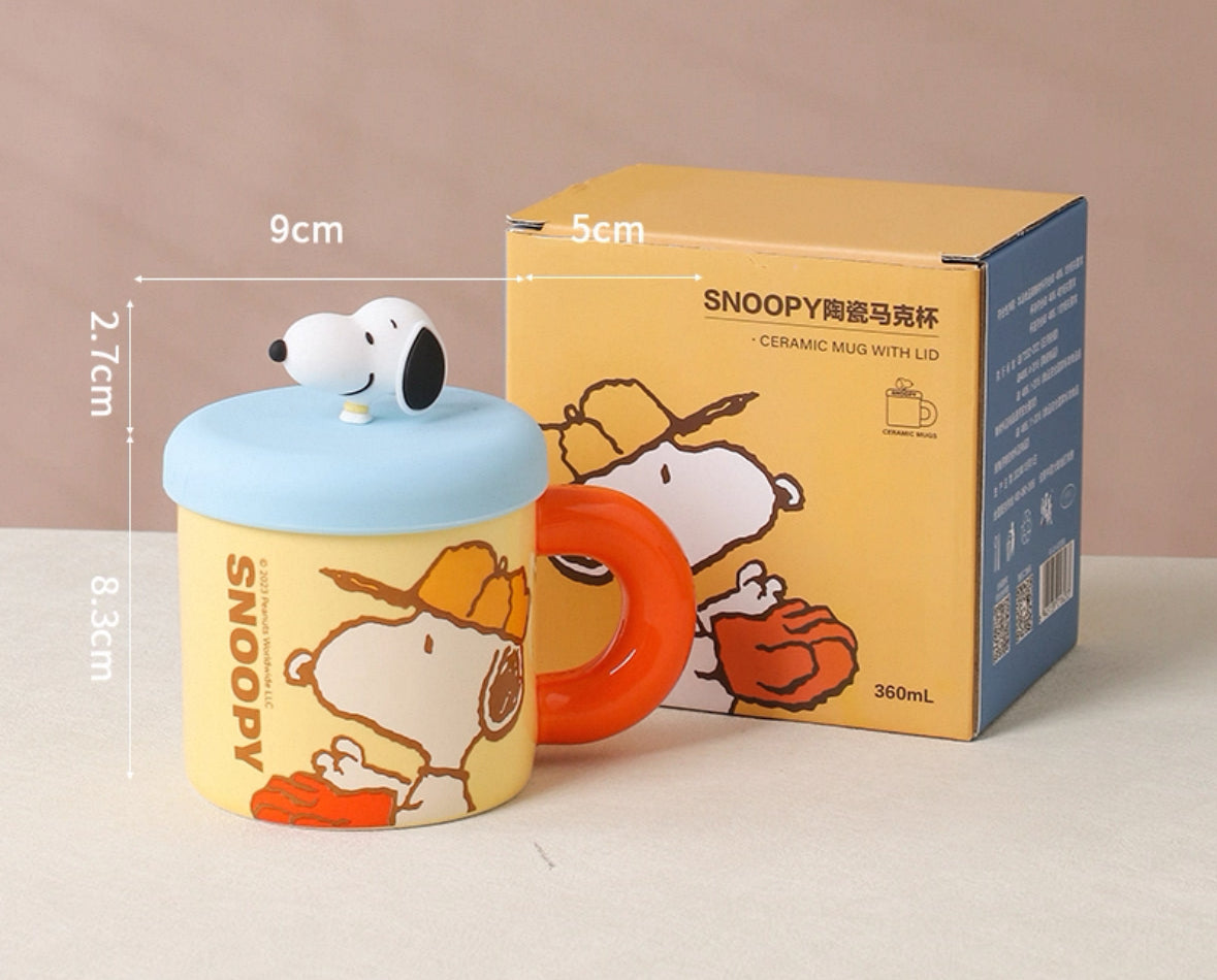 Bundle - 4X Snoopy mug with lid