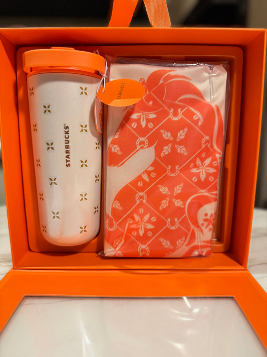 leap into stars Stainless steel thermo cup with scarf gift box (650 ml)