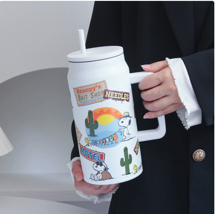 Snoopy drink handle thermos cup - 1500ml