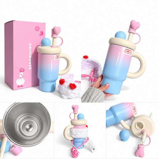 Starbucks Sweet Star Pupu Duck Insulated Mug, Large Capacity Coffee Car Straw - 820ml