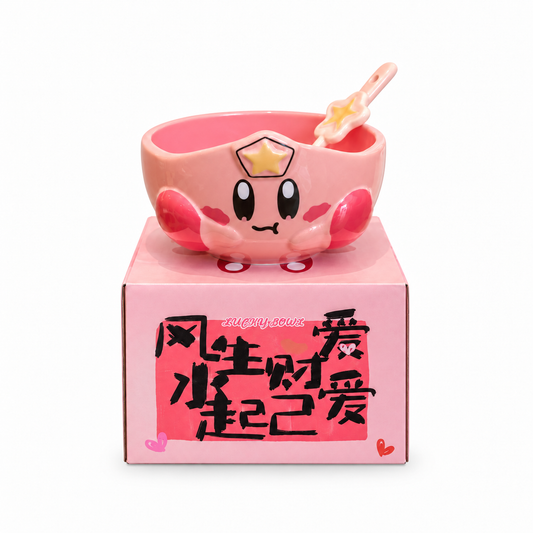 Kirby rice bowl with star spoon
