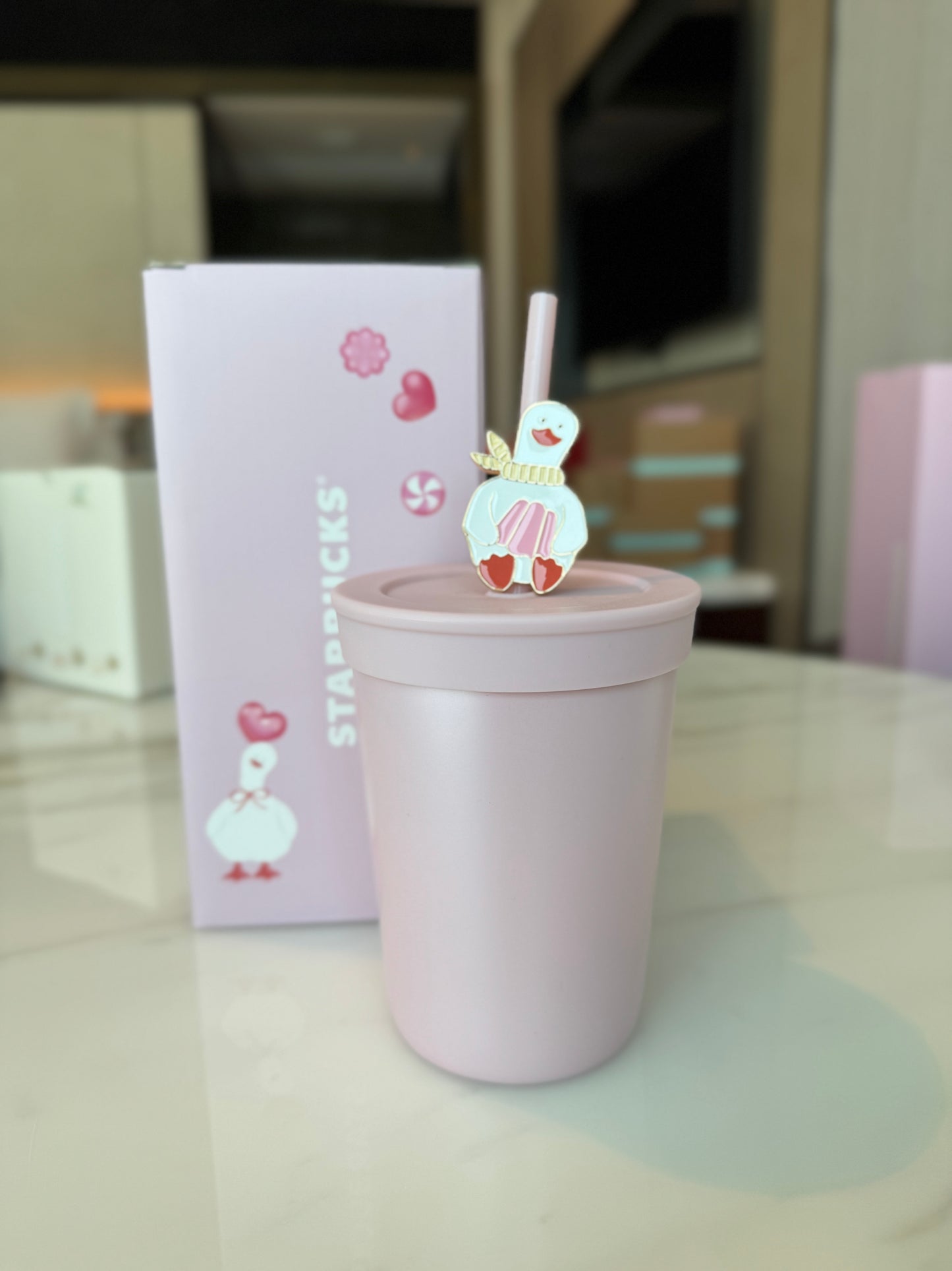 Starbucks stainless steel straw cup with straw decoration 450 ml