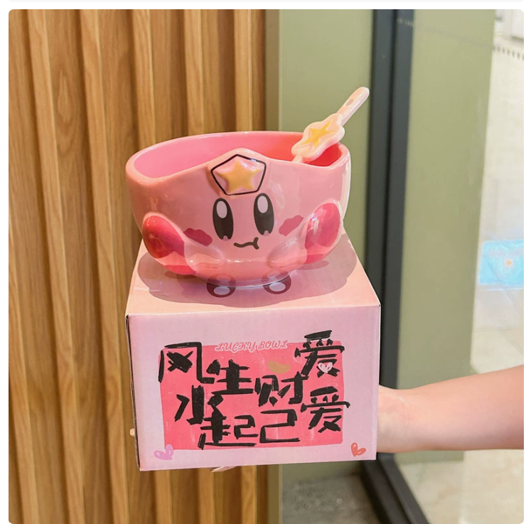 Kirby rice bowl with star spoon