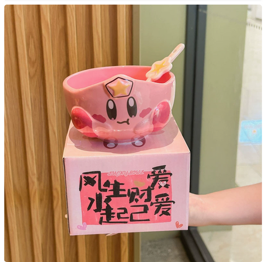 Kirby rice bowl with star spoon