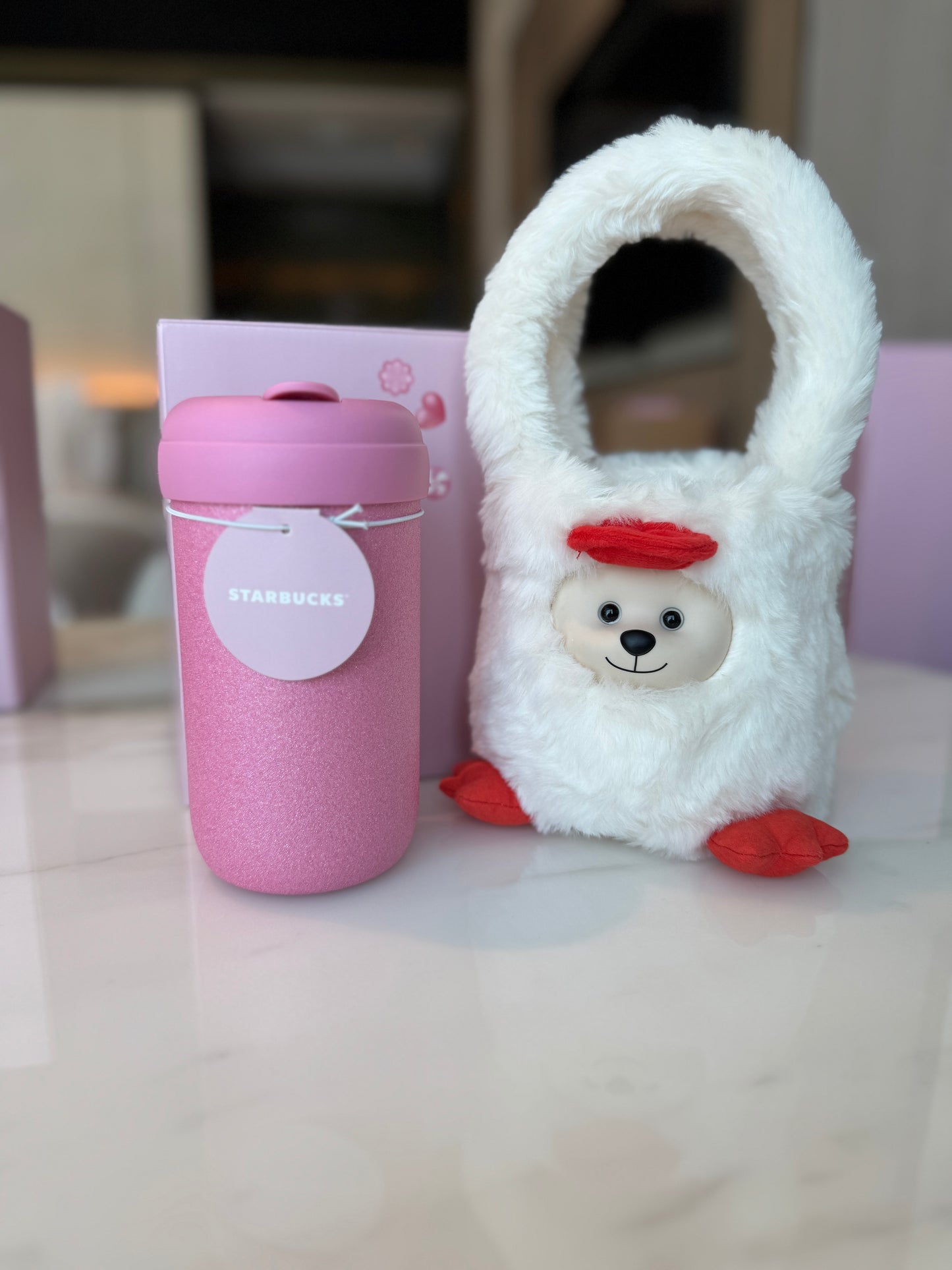 Starbucks travel mug with with plush tote bag 450 ml