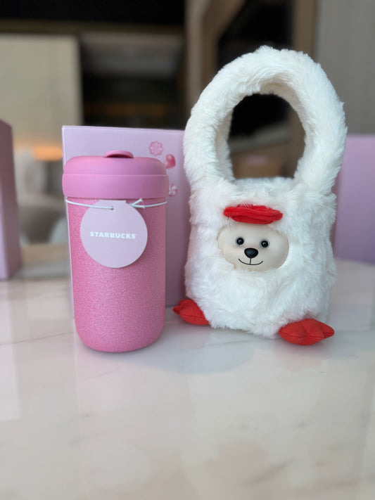 Starbucks travel mug with with plush tote bag 450 ml