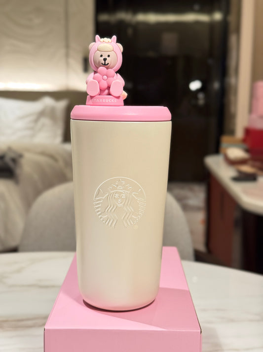 Starbucks themomug with 3 teddy bears 475 ml