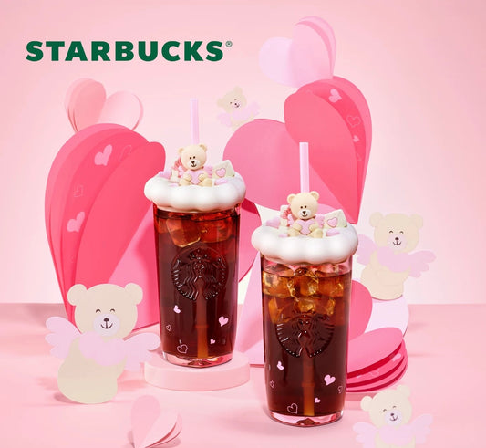 Starry Confession Series Heart-Shaped Bottom Glass Straw Cup 500ml