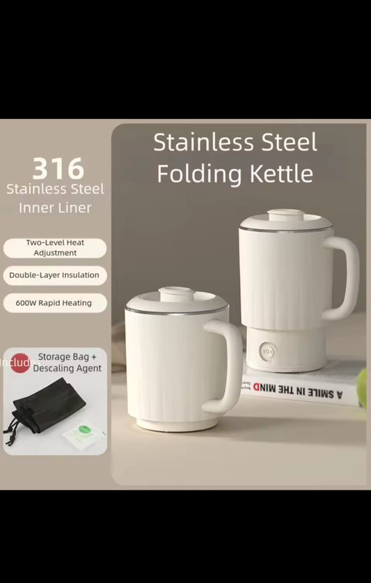 Travel stainless steel folding kettle