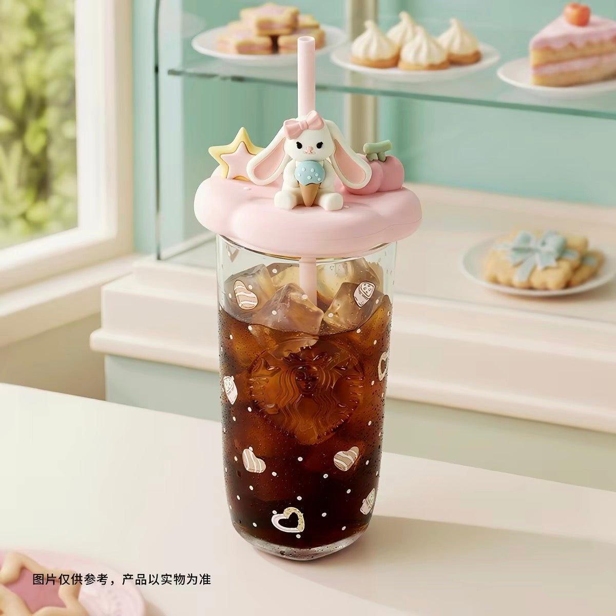 Starbucks Summer Dessert Party Pink Girly Bear Ceramic Marker Stainless Steel - 500ml