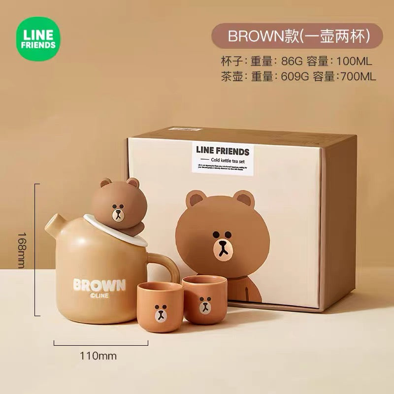 Line Friends Brown tea set