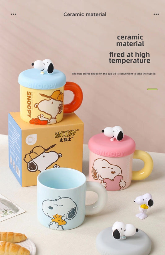 Snoopy mug with lid