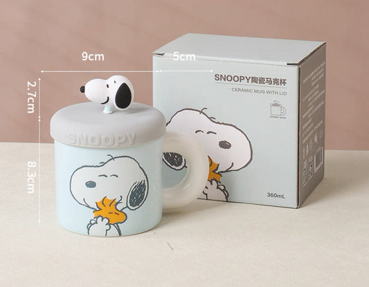 Bundle - 4X Snoopy mug with lid