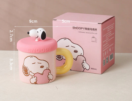 Bundle - 4X Snoopy mug with lid