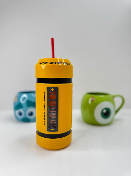 Water Bottle with Straw Monsters Inc Scream Canister