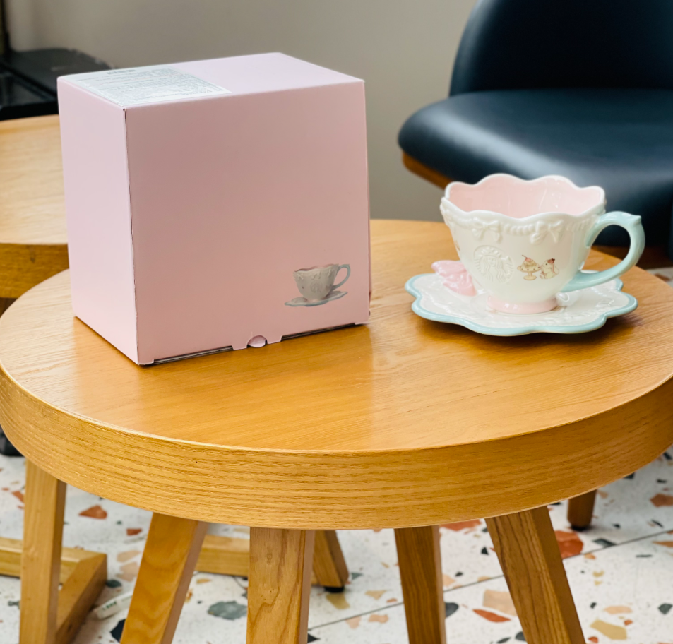 Starbucks Embossed Bow Cup and Saucer Set - 260 ml
