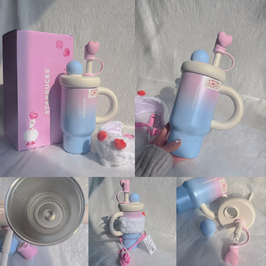 Starbucks Sweet Star Pupu Duck Insulated Mug, Large Capacity Coffee Car Straw - 820ml