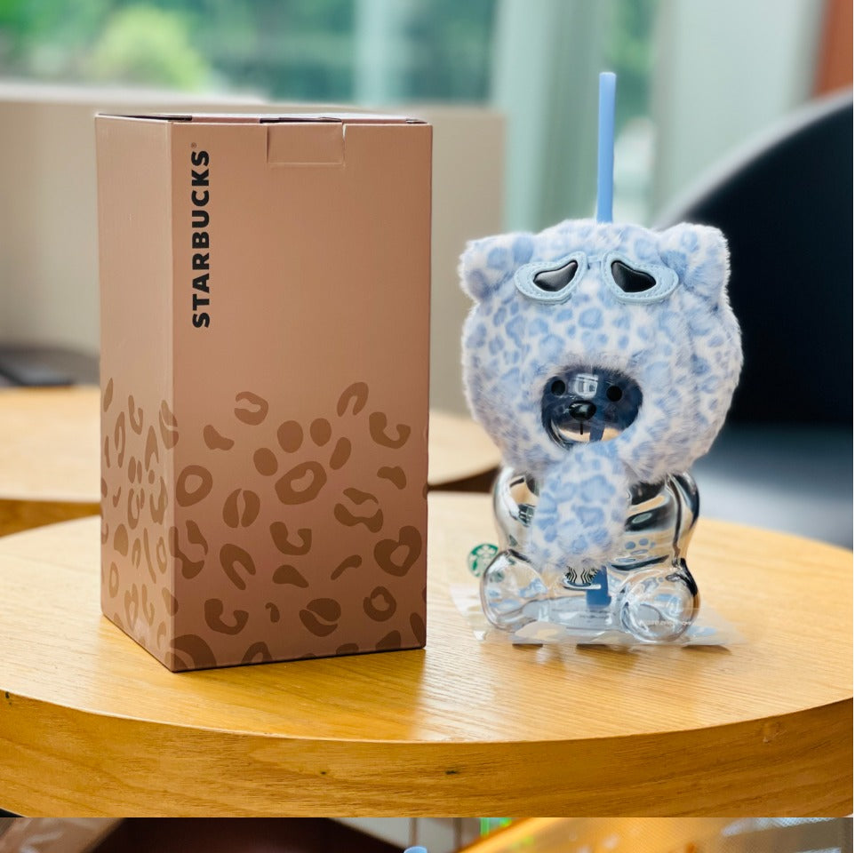 Starbucks Leopard Print Coffee Straw Mug - Leopard Blue - 600 ml