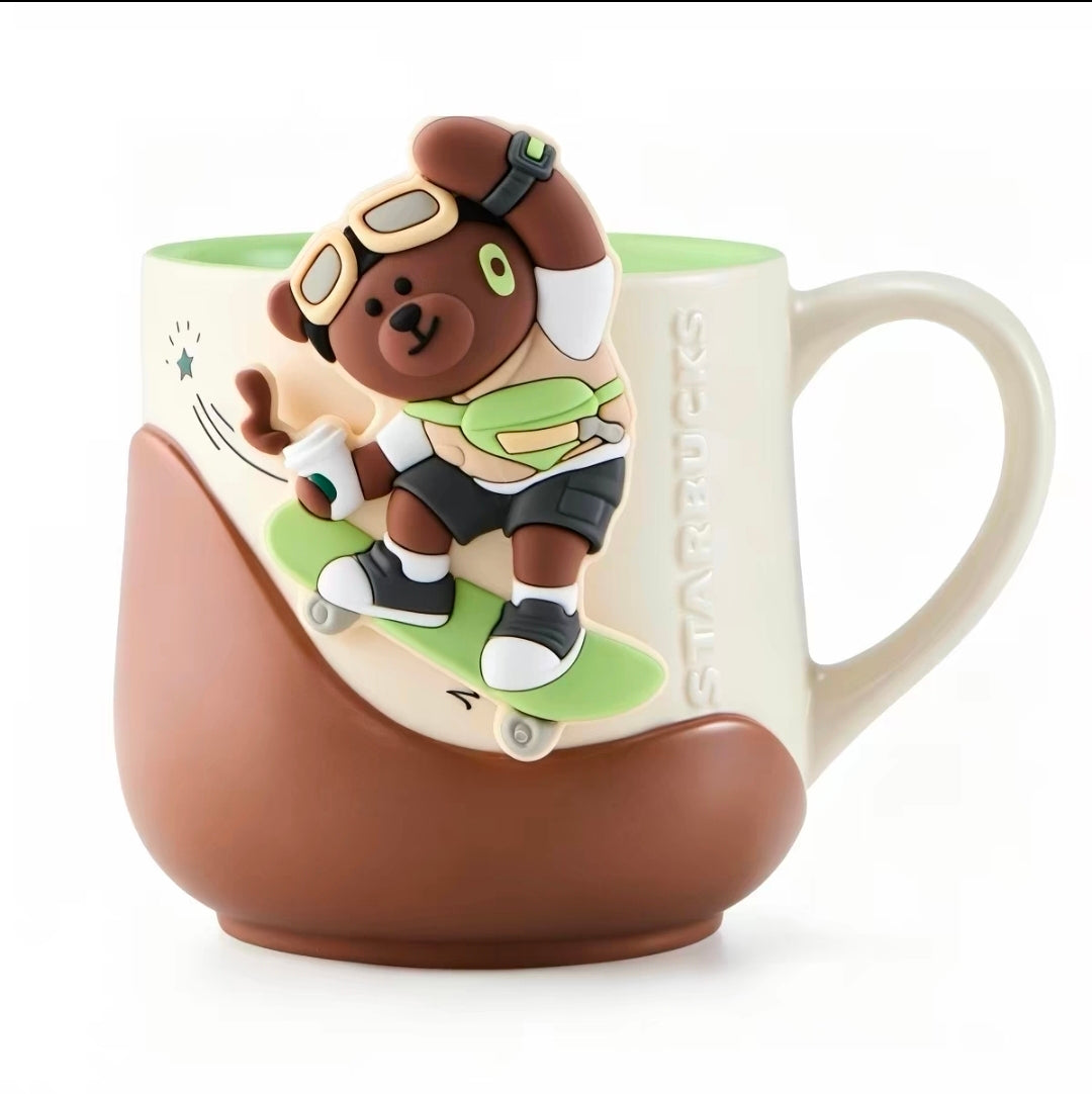 Starbucks Brown Bear Ceramic Mug with Tea Strainer -400 ml