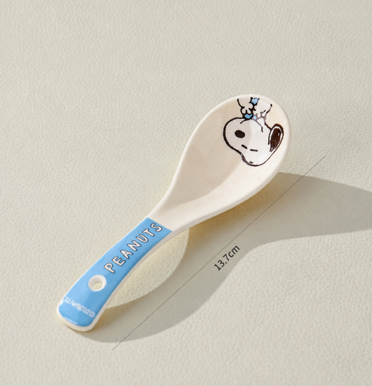 Snoopy Ceramic Rice Bowl with Spoon - 400 ml