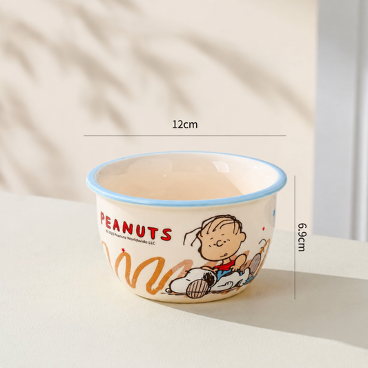 Snoopy Ceramic Rice Bowl with Spoon - 400 ml